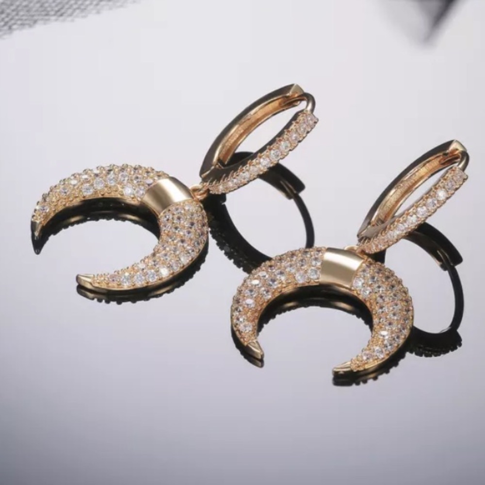 18K gold plated drop earrings - Picture 6 of 7